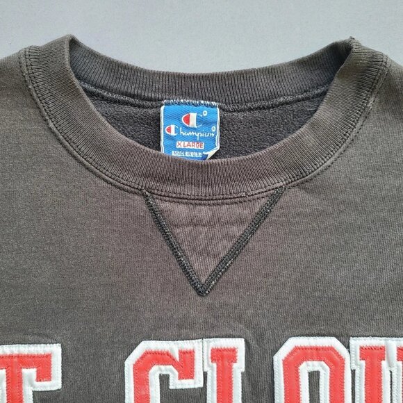 Vtg 90s Champion Size XL Pullover Sweater St Cloud State University Sweatshirt - Picture 3 of 15